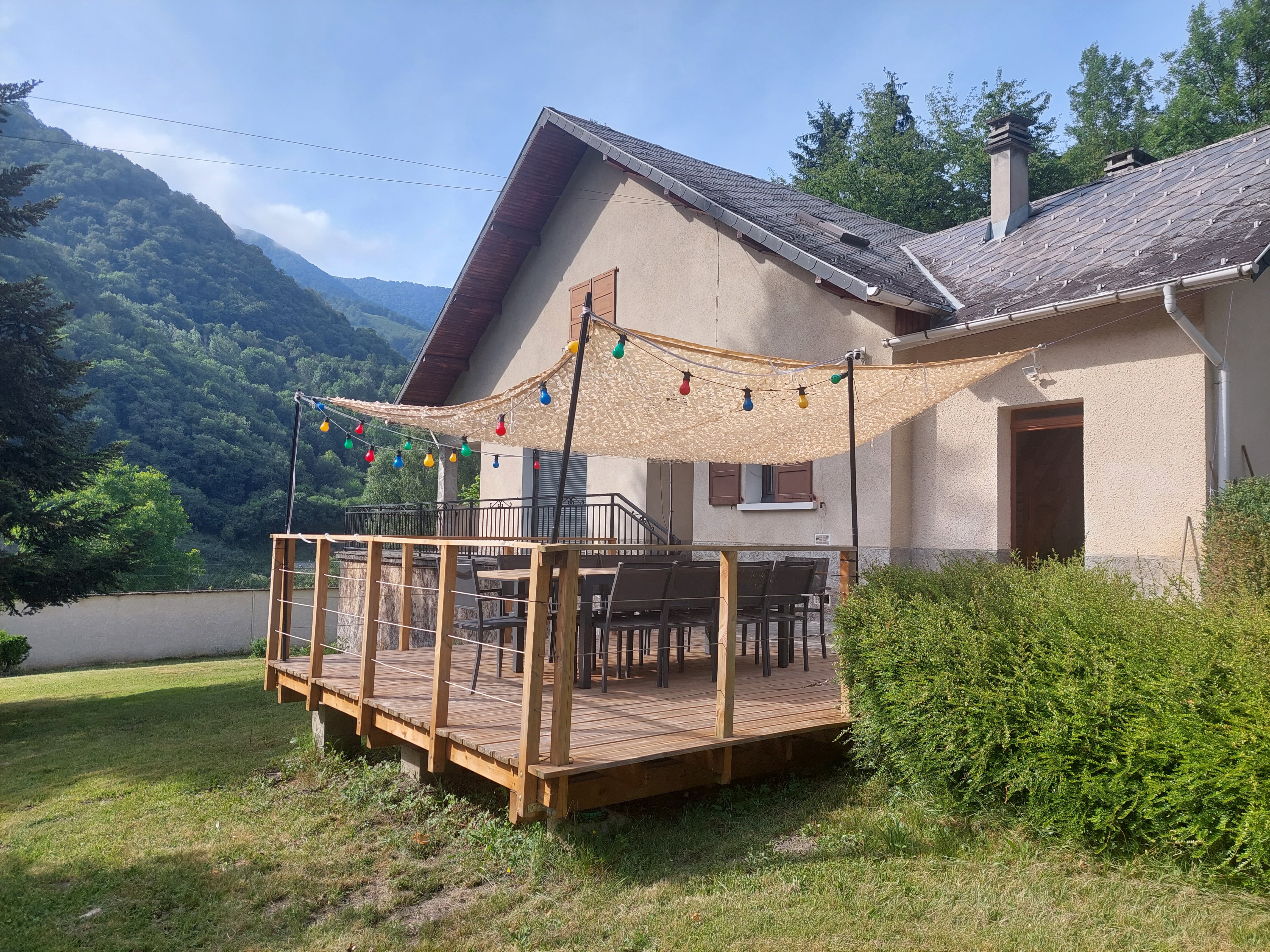 Gîte and shaded terrace