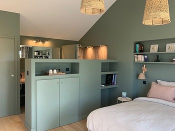 salle de bain ouverte sur la chambre Suite Angélique