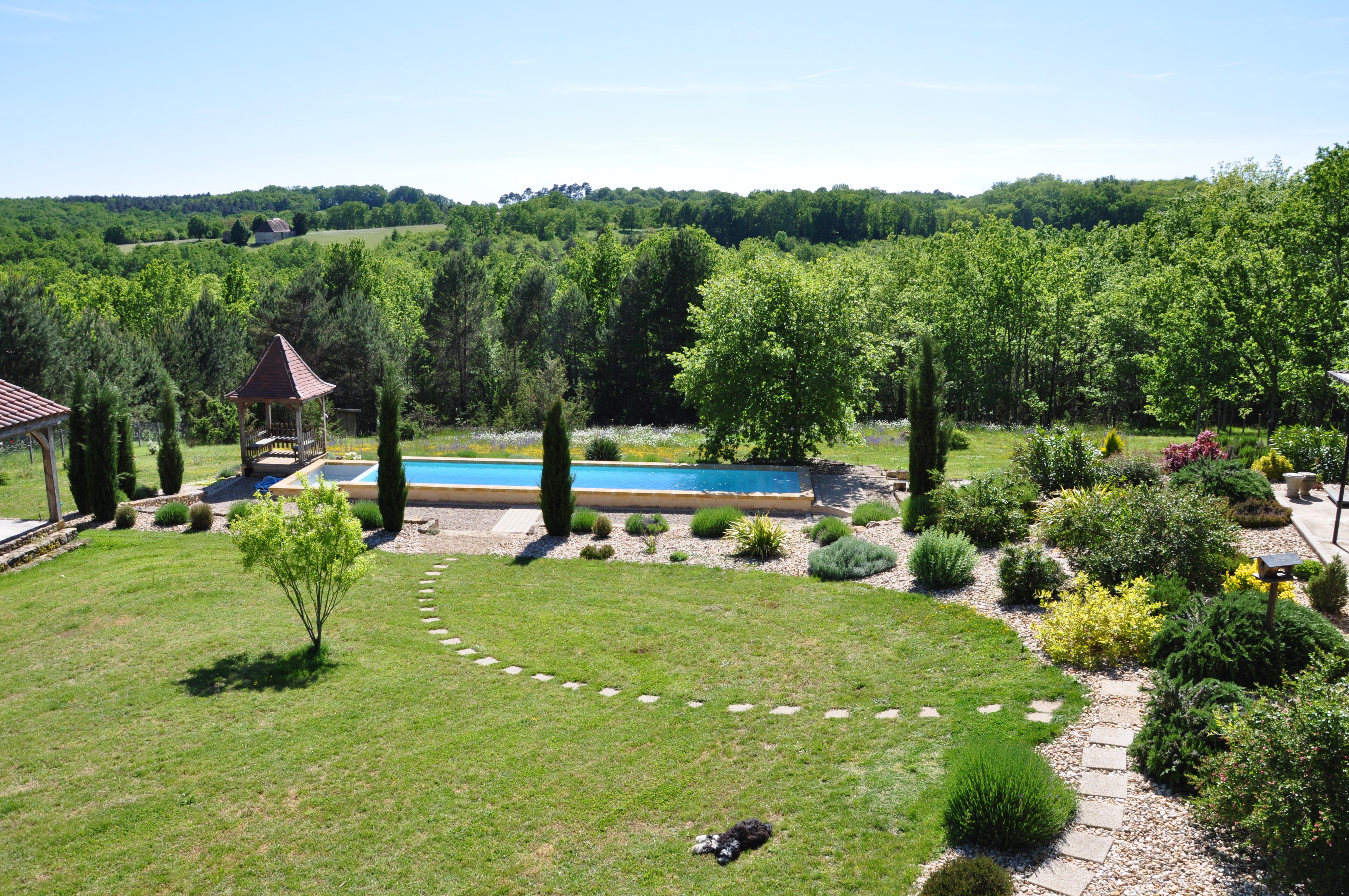 Vue de la chambre La Chambre d'hôtes du Haut Le Lion d'Or Mauzac et Grand Castang 24150 Dordogne Clévacances