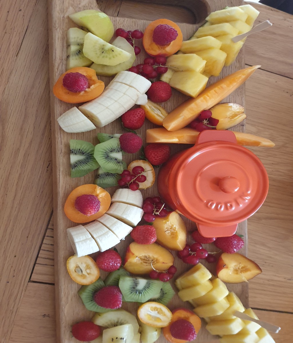 planche fruits chocolat chaud