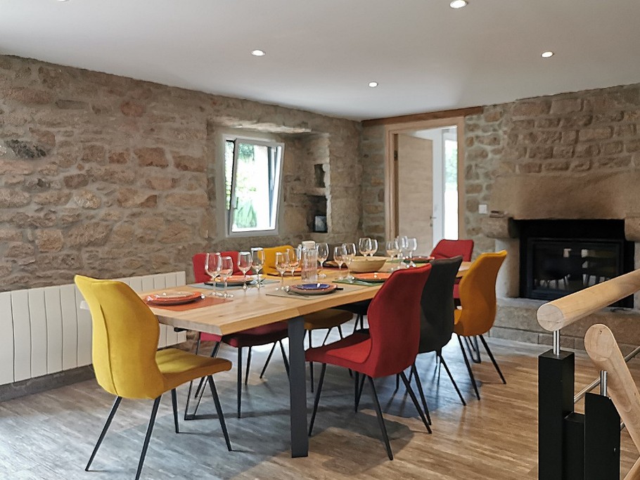 séjour avec cheminée insert bois