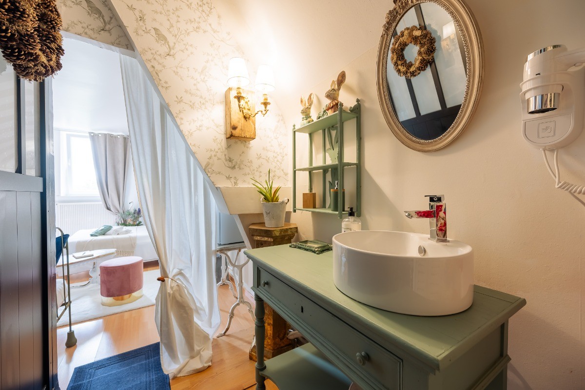 Salle d'eau avec vue sur la chambre
