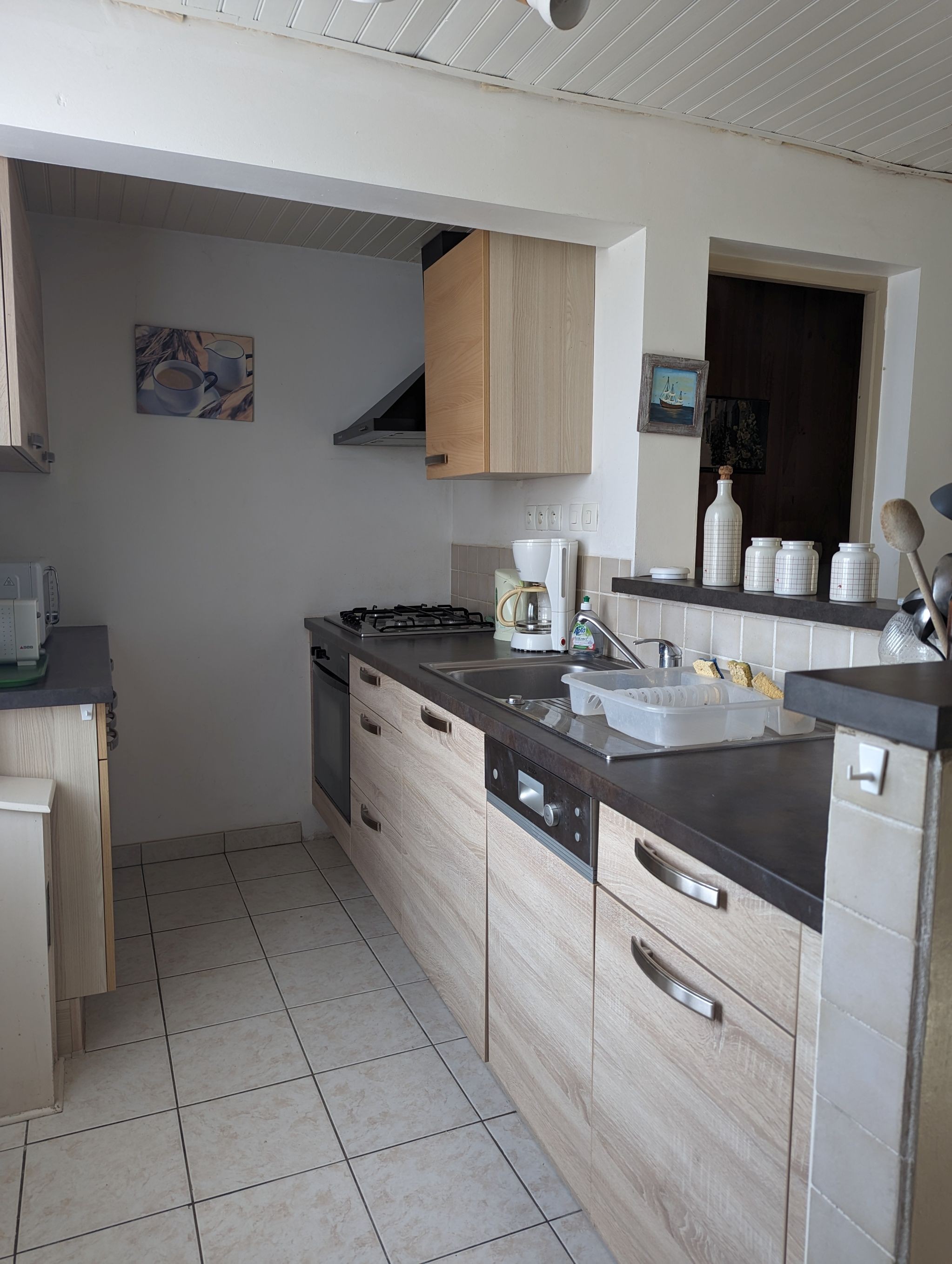 The kitchen in the living room