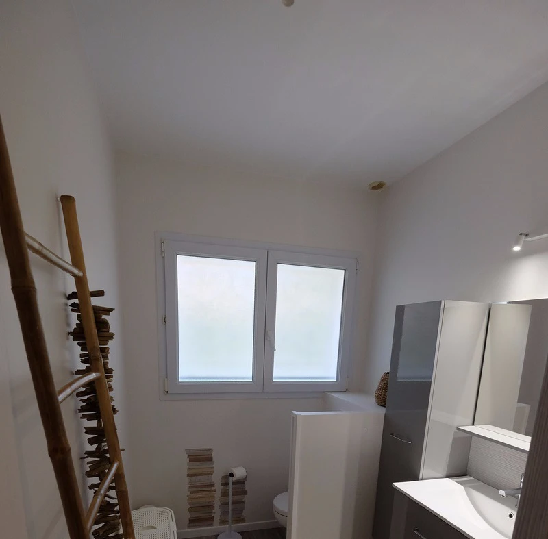 Salle d'eau avec douche et coin wc