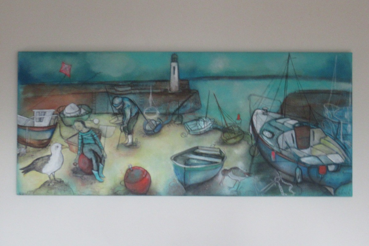 Digue de Binic. Tableau d'Ahn-Cé.
