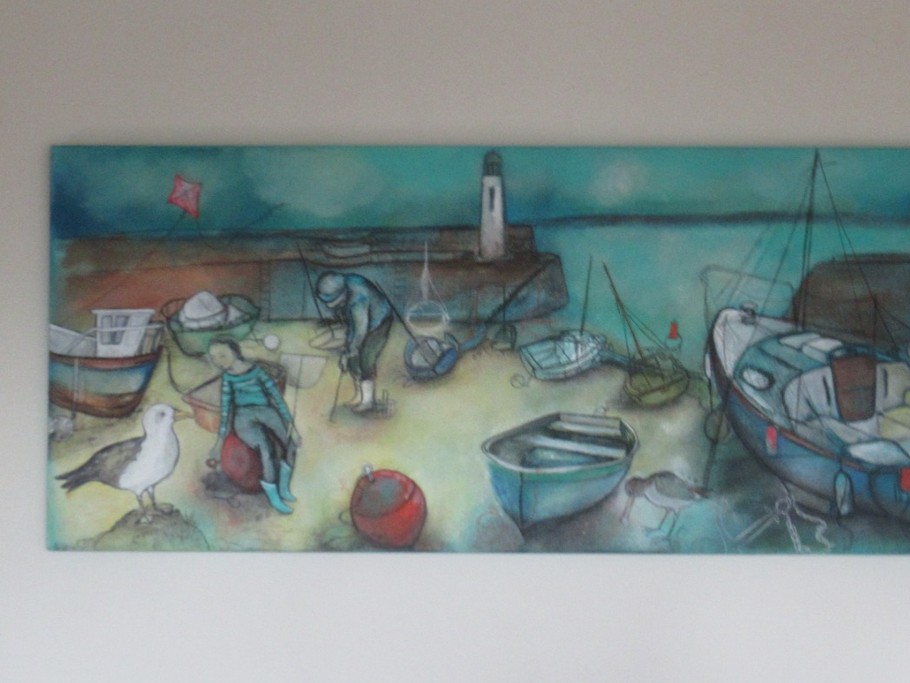 Digue de Binic. Tableau d'Ahn-Cé.