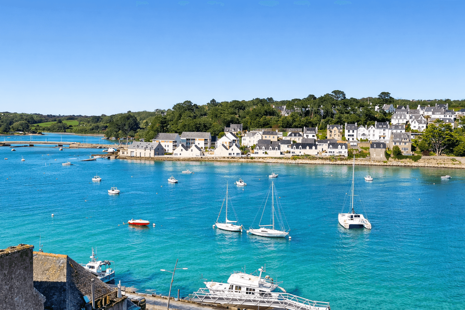 View of the port of Audierne from the flat