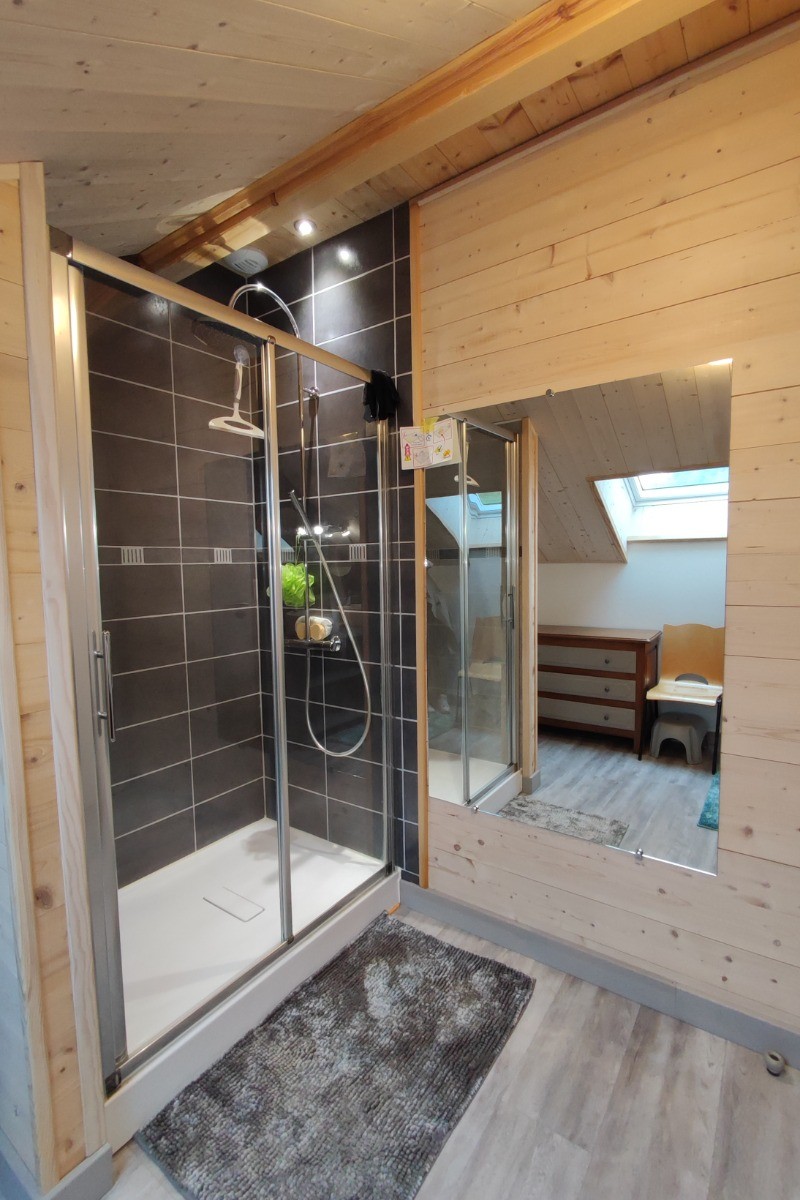 Chalet "Au Chant de la Roche"douche spacieuse, grand miroir.
