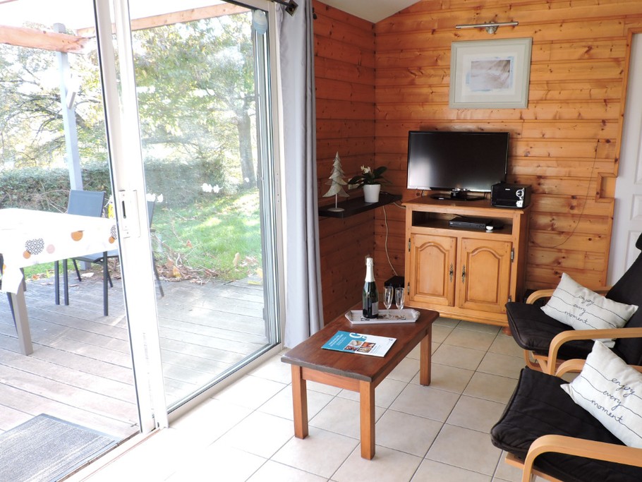 Chalet Mélèze - espace salon lumineux avec sa baie vitrée !