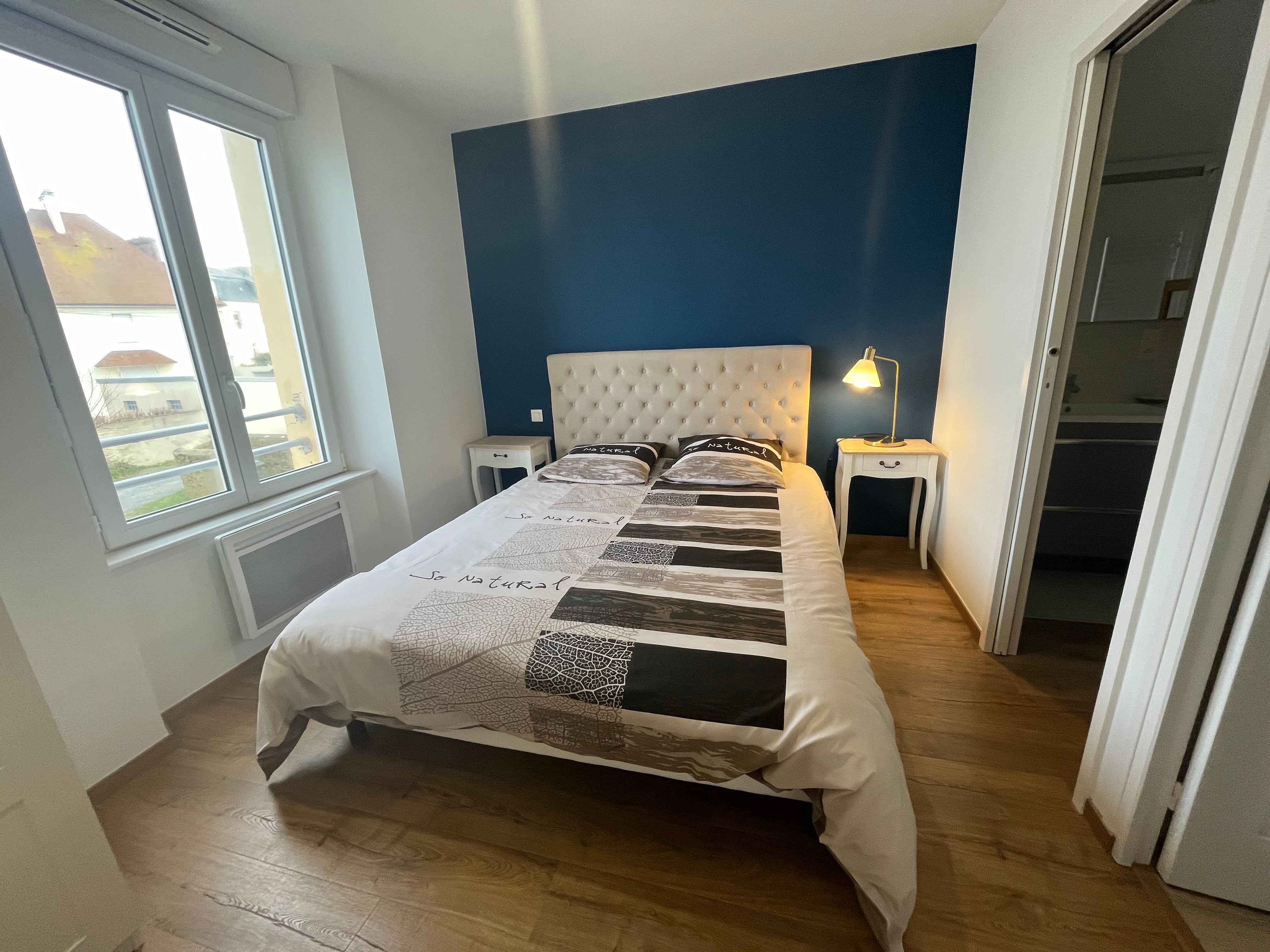 Location de vacances la villa des algues Grancamp maisy vue mer chambre lit 160