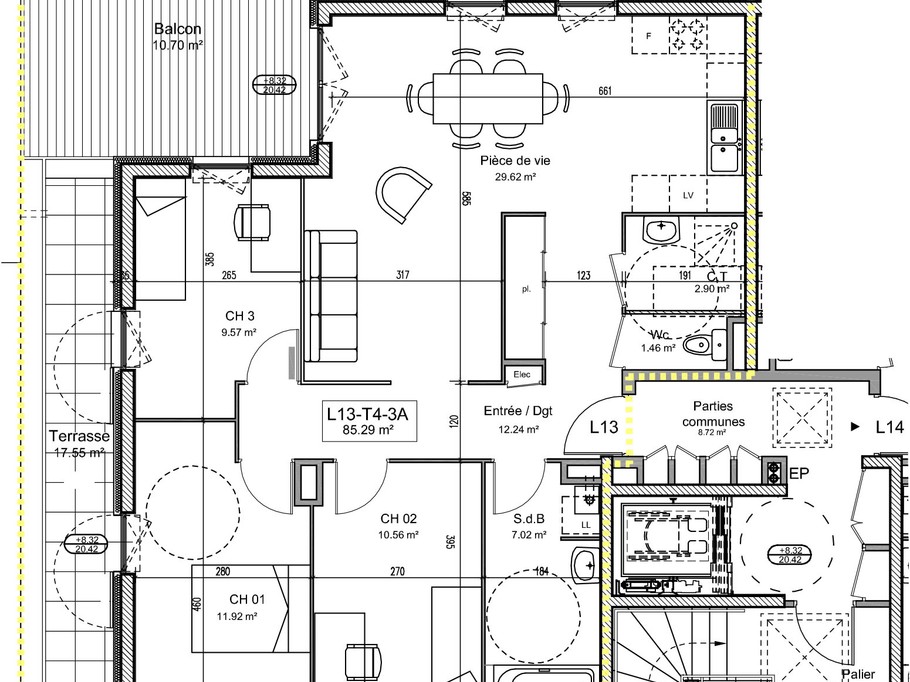 Toilettes séparées