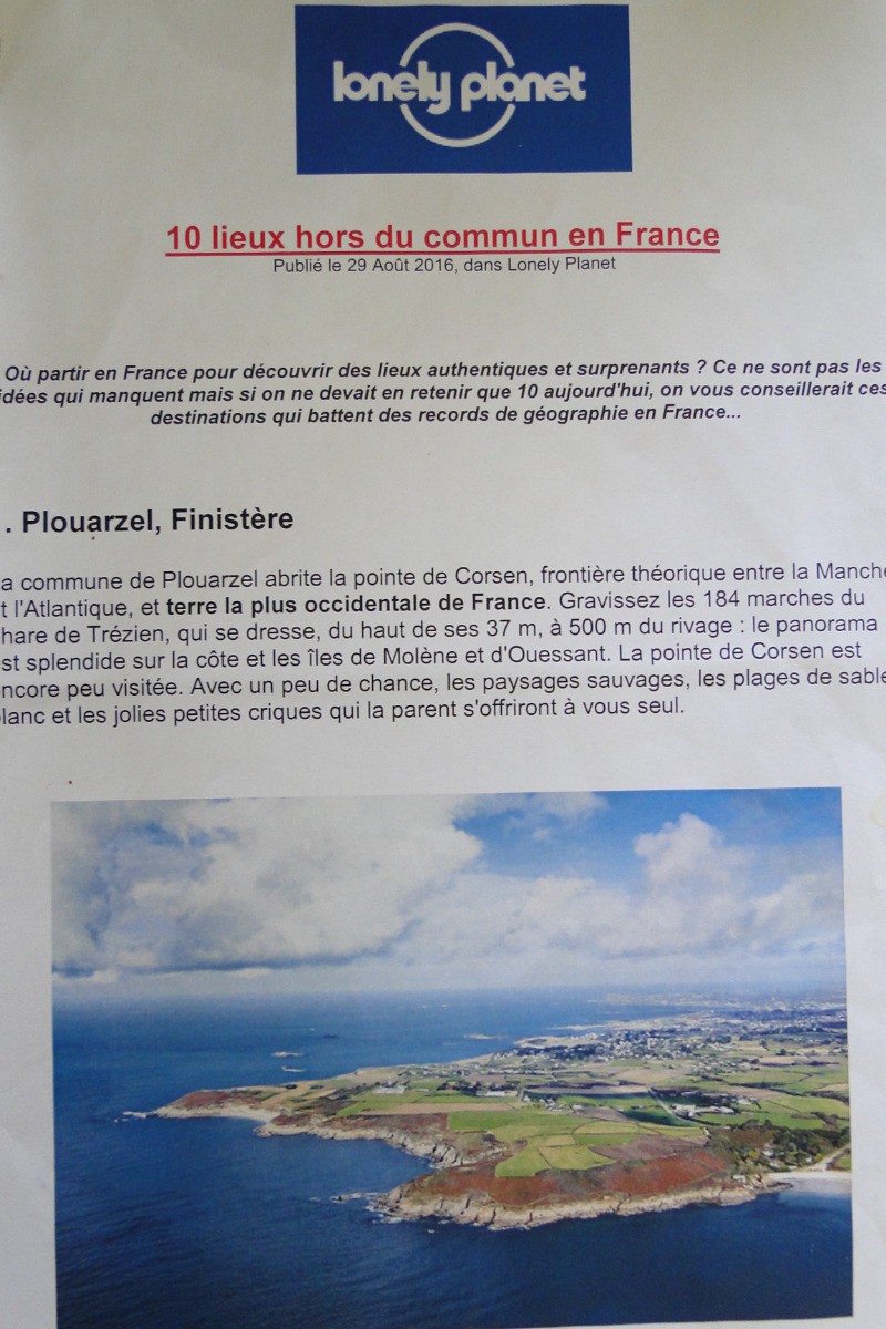 Article de Lonely Planet sur la Pointe de Corsen à proximité de votre location