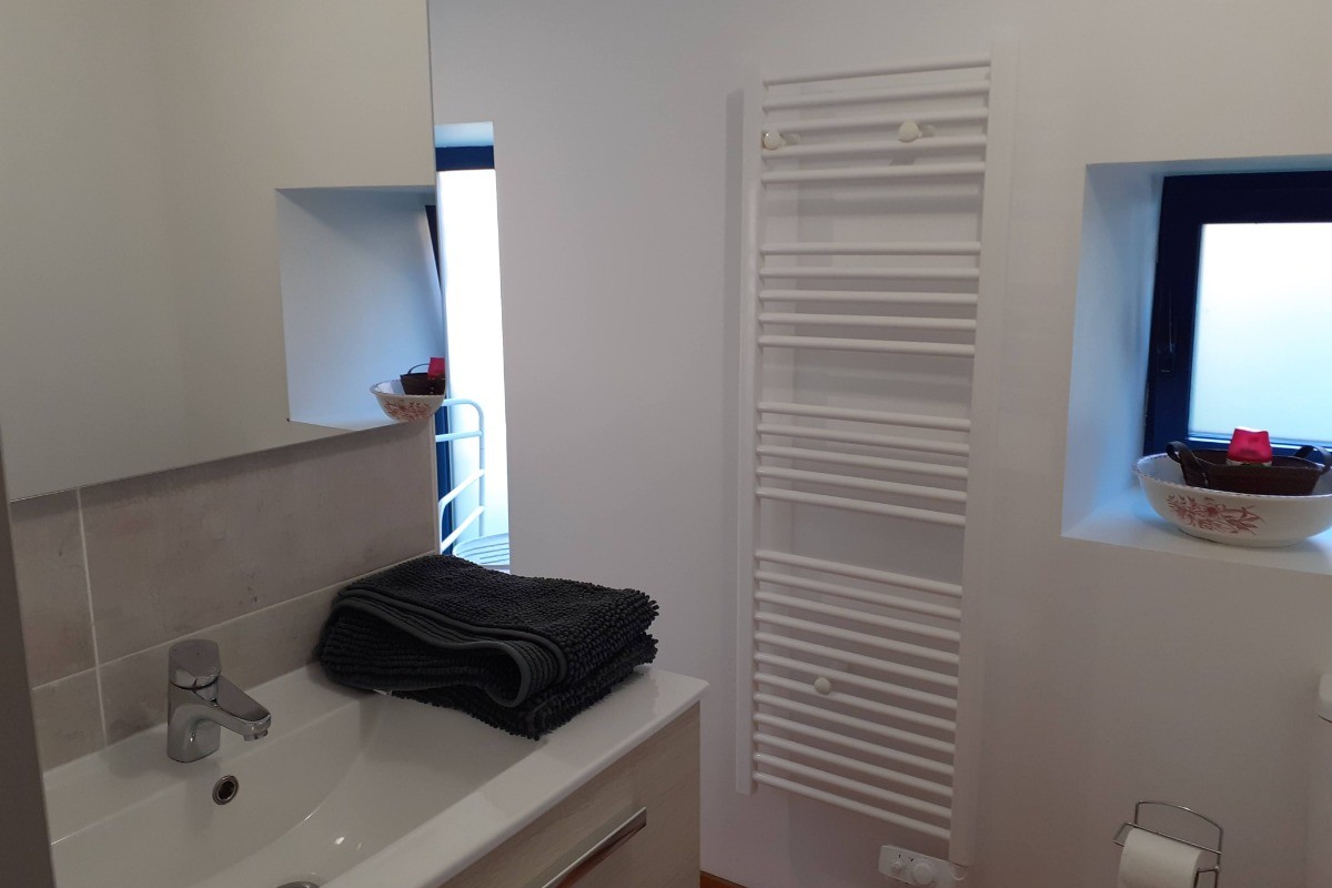 la salle de bain, douche et wc