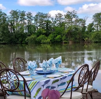 Repas sur le ponton....