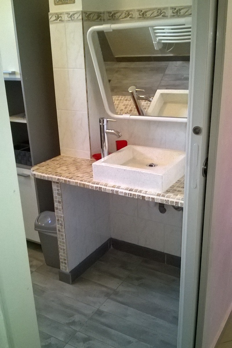 le lavabo avec miroir orientable