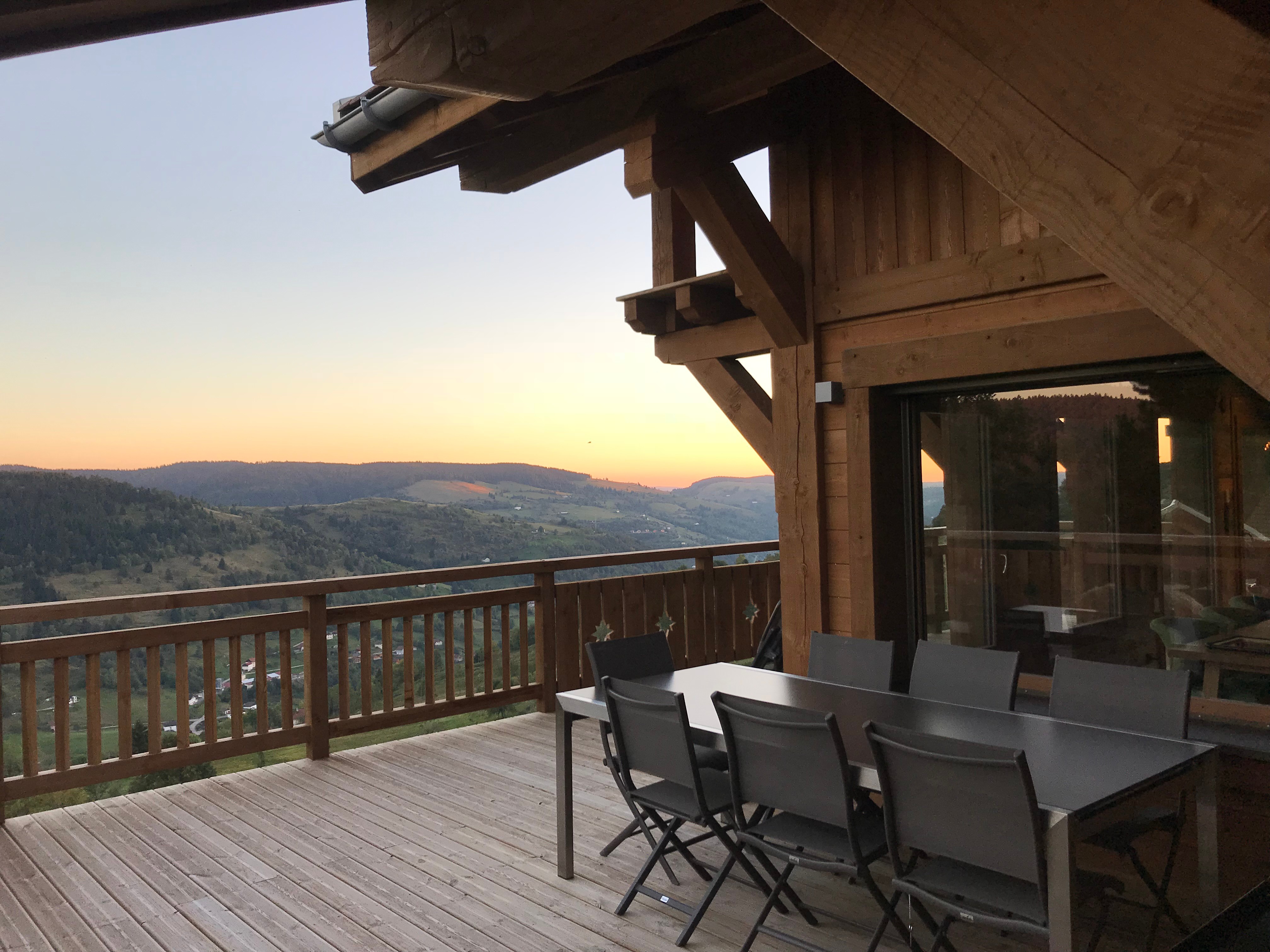 Terrasse - Chalet du Paradis Blanc, à La Bresse avec sauna & spa privé jusqu'à 10 couchages