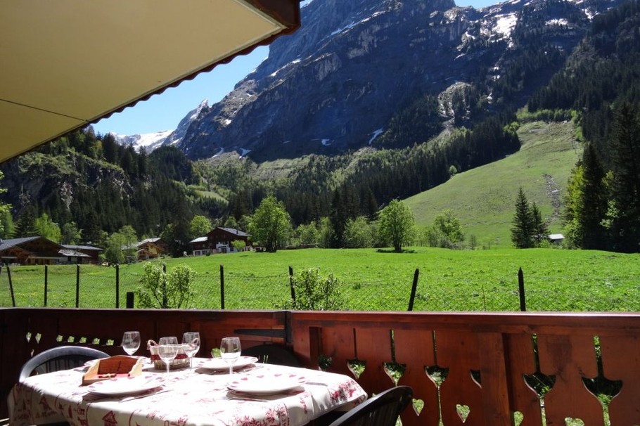 Terrasse accès pelouse vue sur l'Isertan