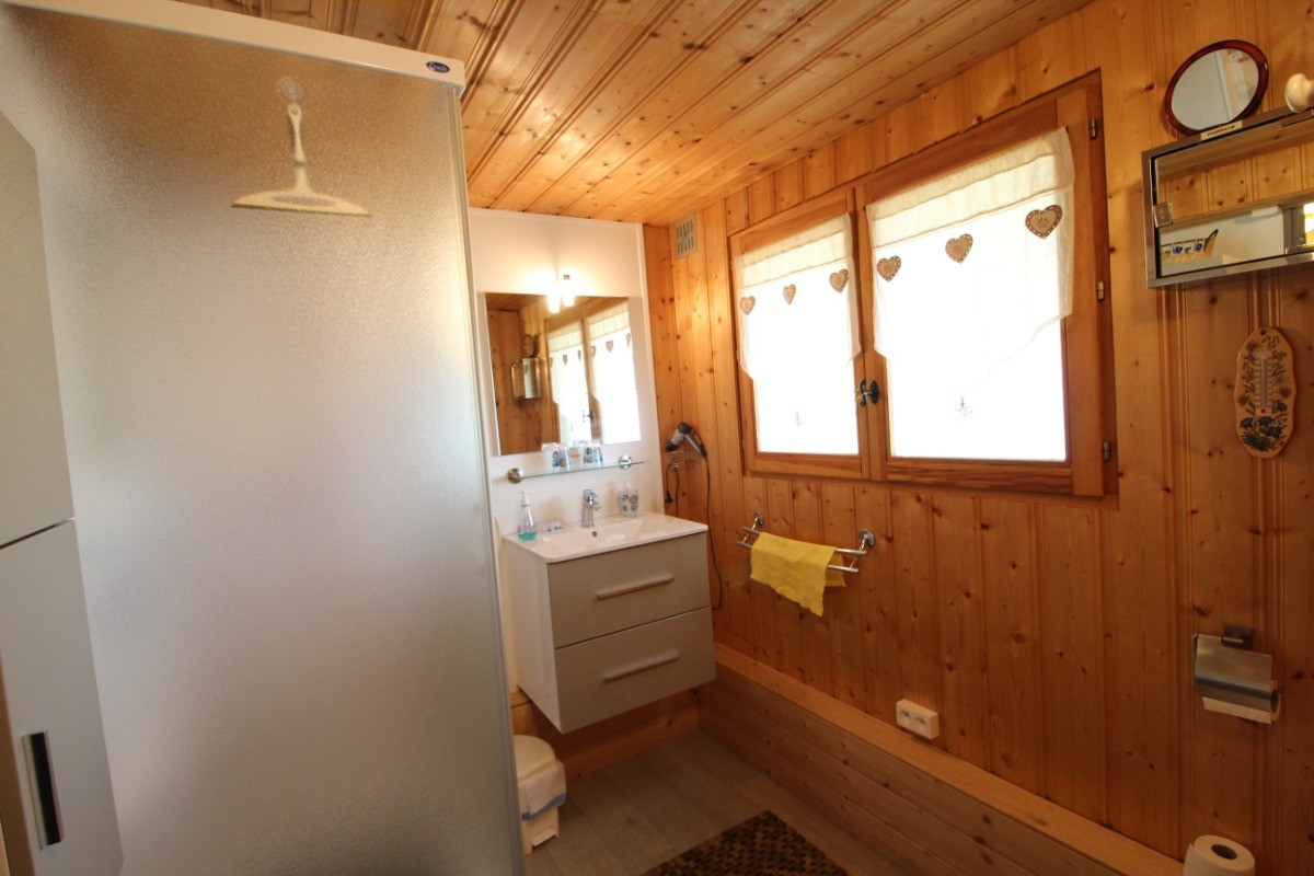 Salle d'eau avec toilette au réez de chaussée.