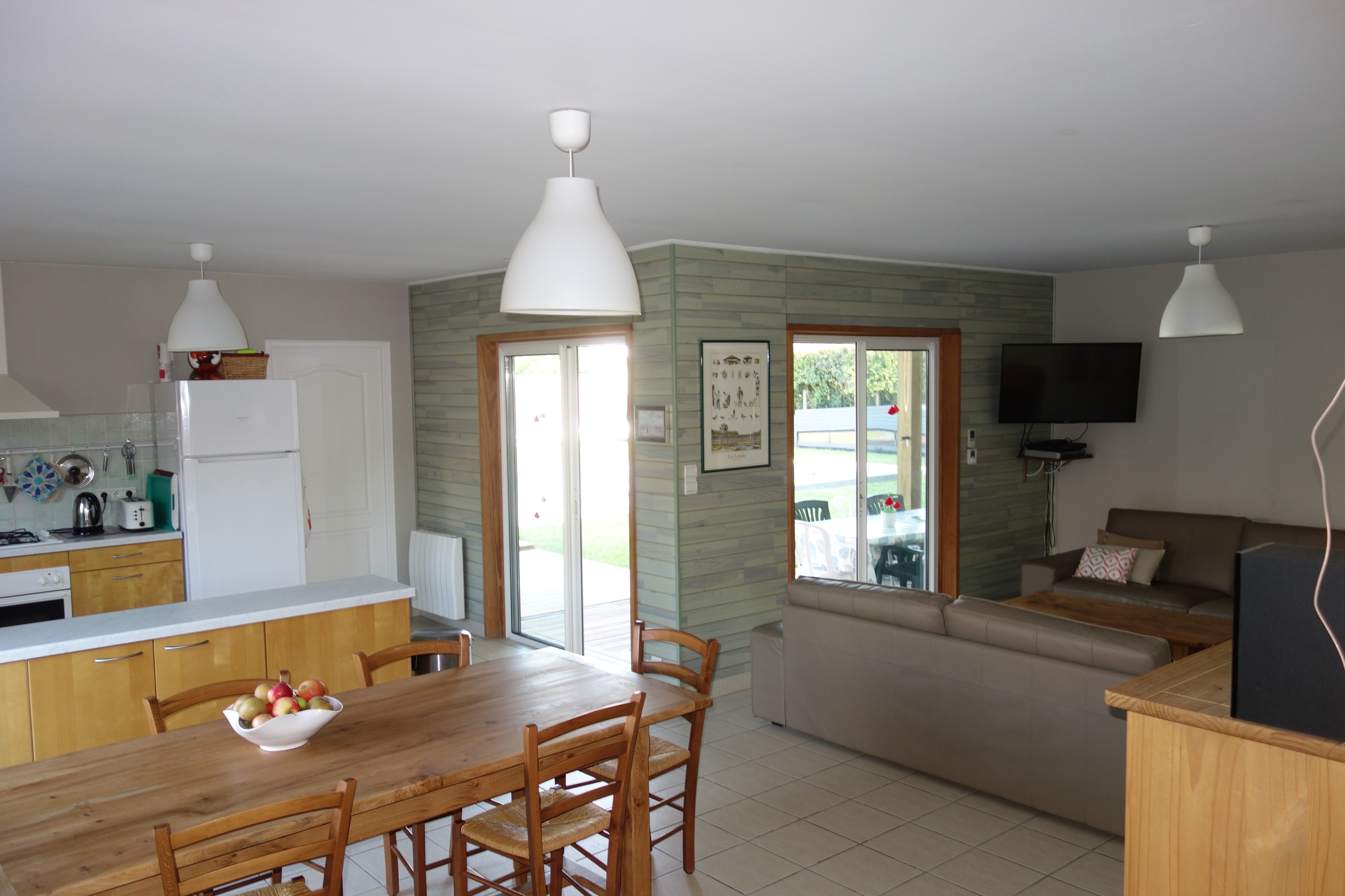 Coin séjour - Maison l'Arbousier 8 personnes - piscine, calme et nature, Vieux Boucau, Landes