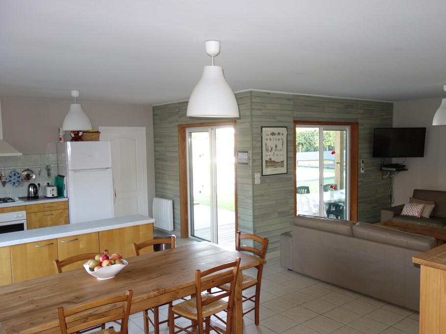 Coin séjour - Maison l'Arbousier 8 personnes - piscine, calme et nature, Vieux Boucau, Landes