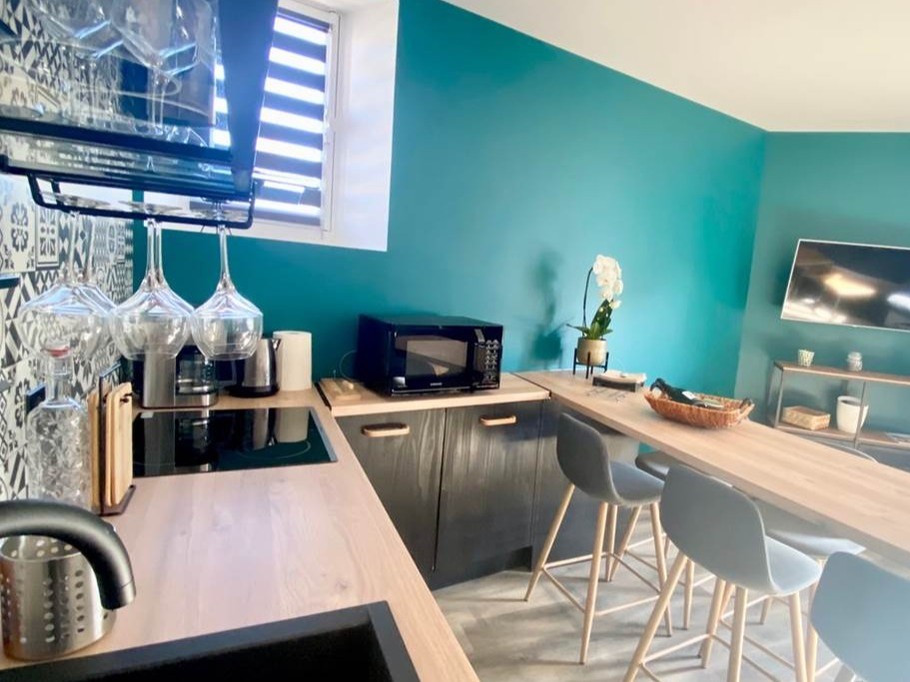 Cuisine Gîte Appart'Edith La Neuville aux Larris