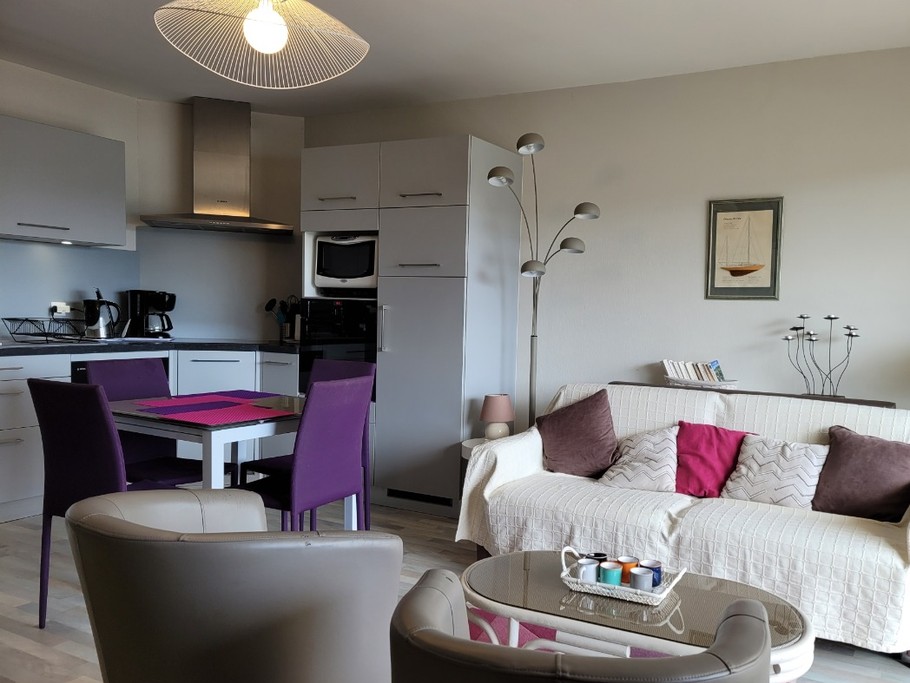 #Clévacances - APPARTEMENT 4 PERSONNES, VUE MER, exposition Sud/Sud/Est. SAINT QUAY PORTRIEUX COTES D'ARMOR BRETAGNE
