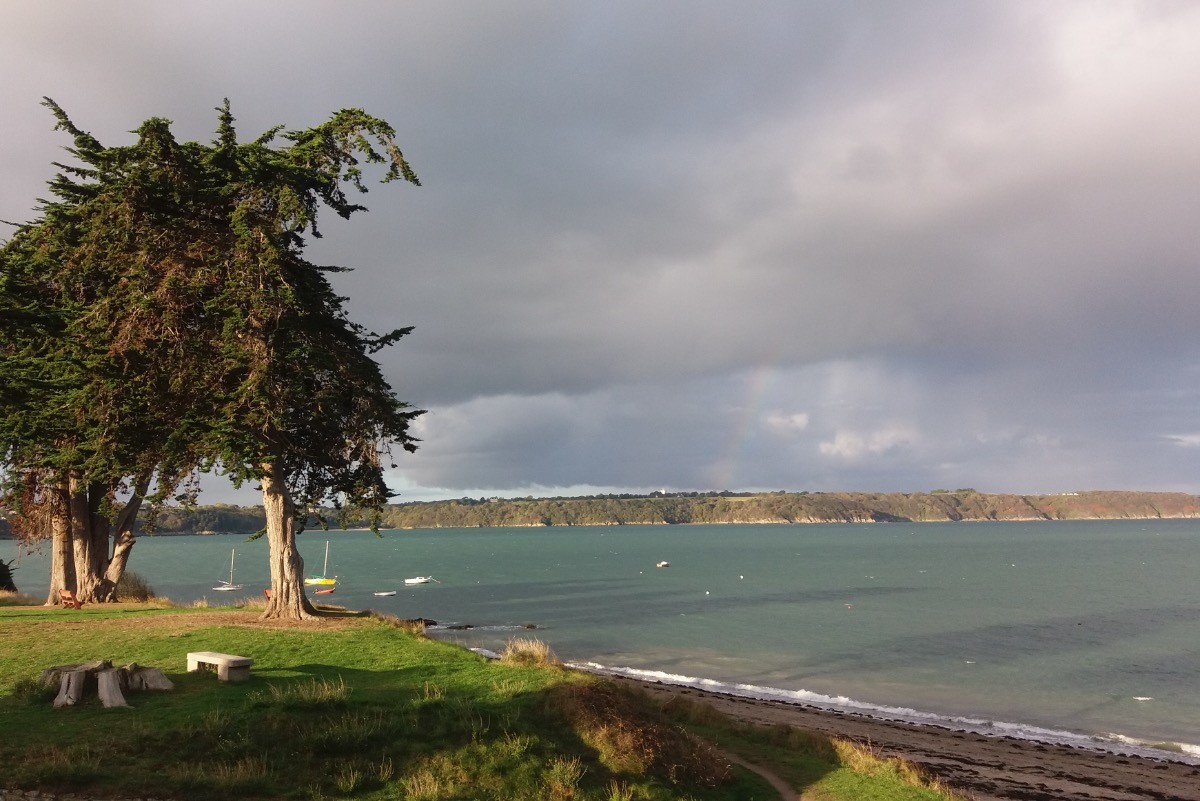 Vue sur la plage des Haas au matin…