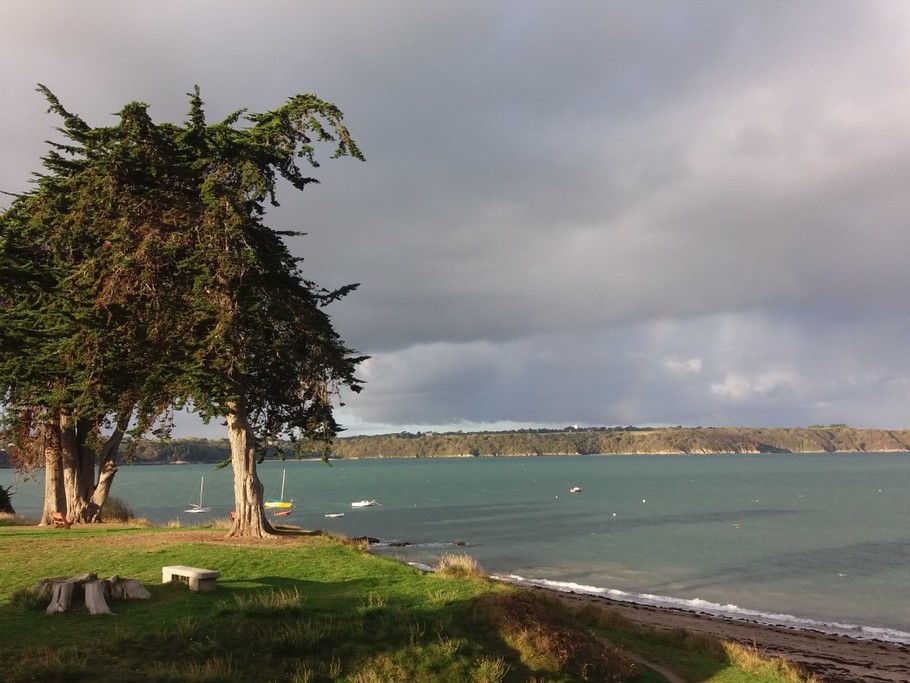 Vue sur la plage des Haas au matin…