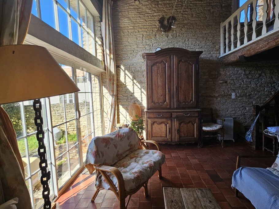 The living room with mezzanine bedroom