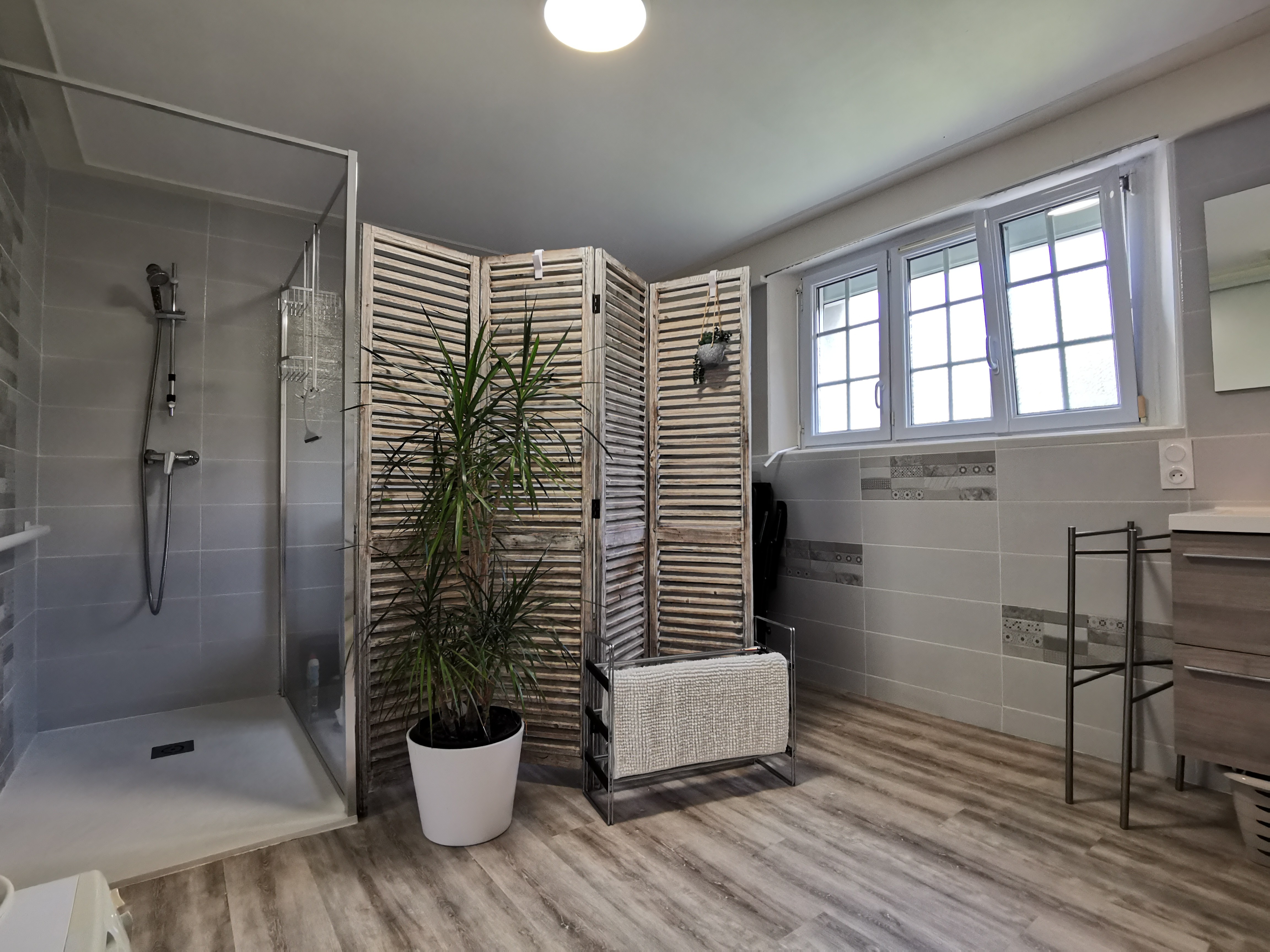 Douche à l'italienne et WC