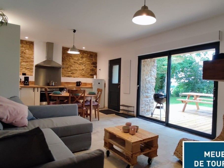 Salon, Gîte de charme avec SPA pour 4 personnes à 15 mn des plages, Plélo, Côtes d'Armor, Bretagne