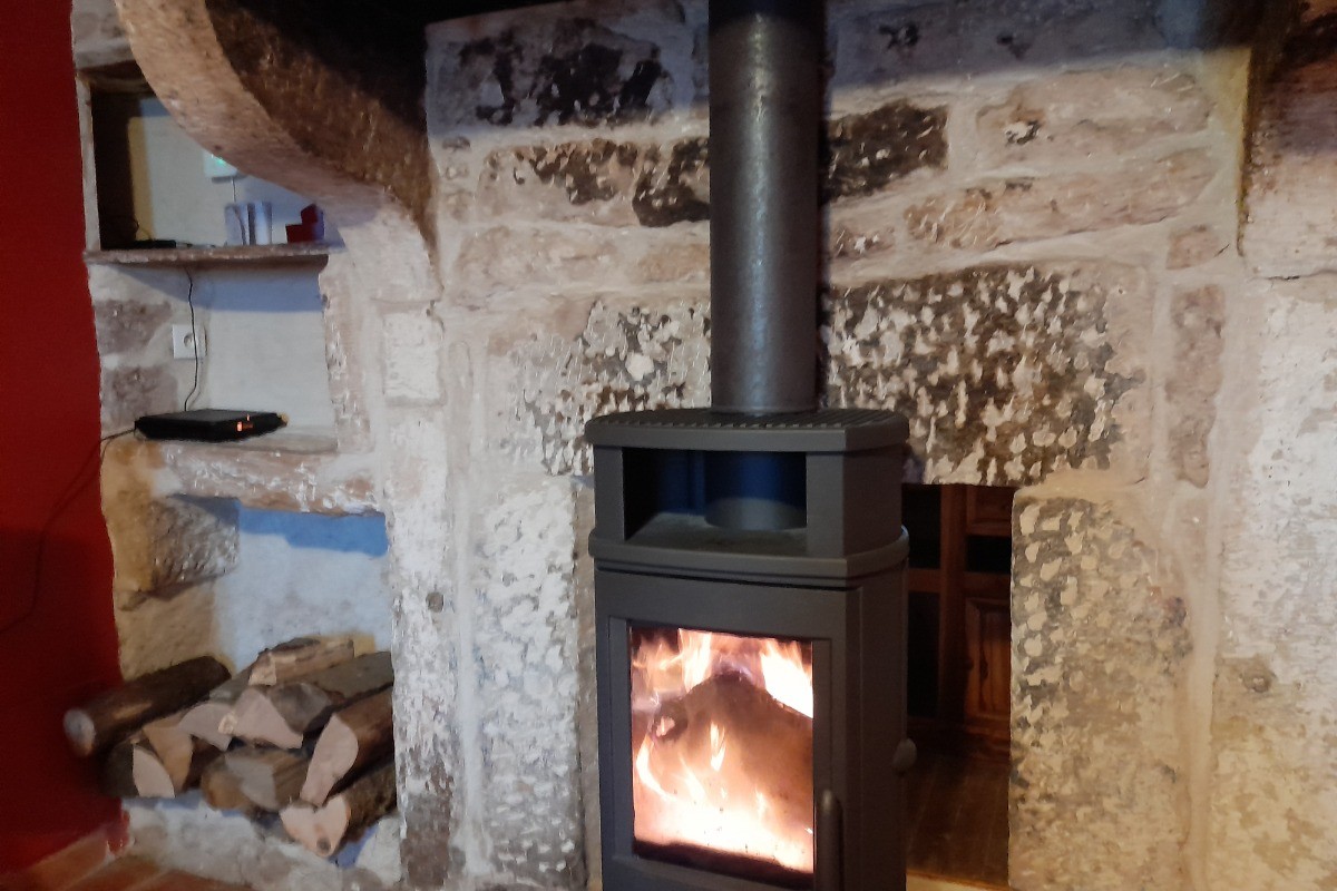 Poële à bois dans le salon