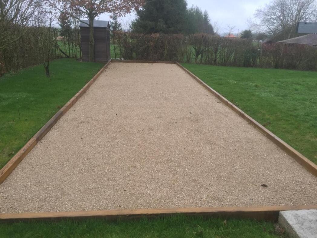 shared boules court 250 metres away