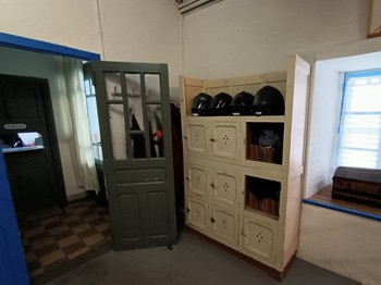 Les anciens casiers pour ranger les casques