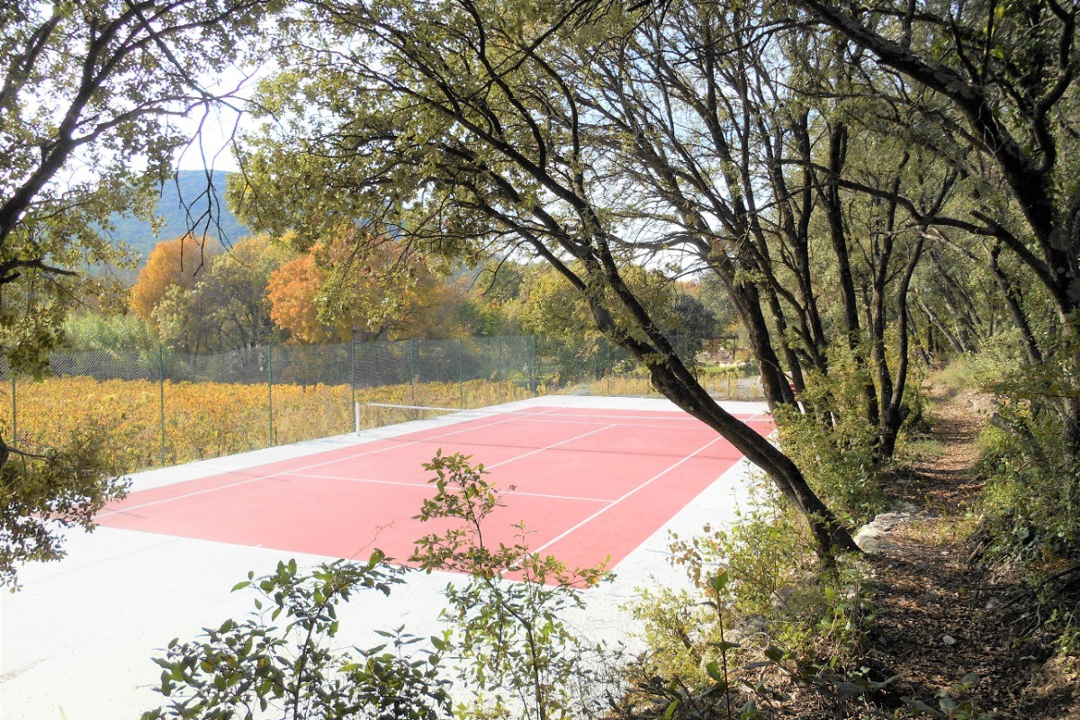 Le tennis privé dans le parc