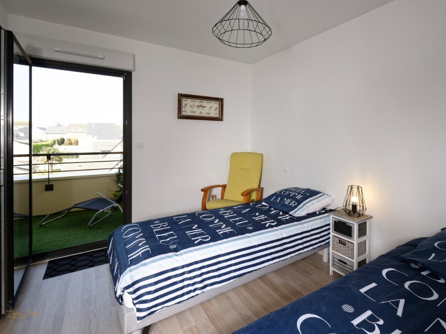 Lits Séparés chambre avec accès au balcon