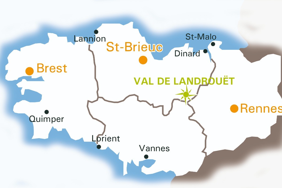 Val de Landrouet sur la carte de bretagne