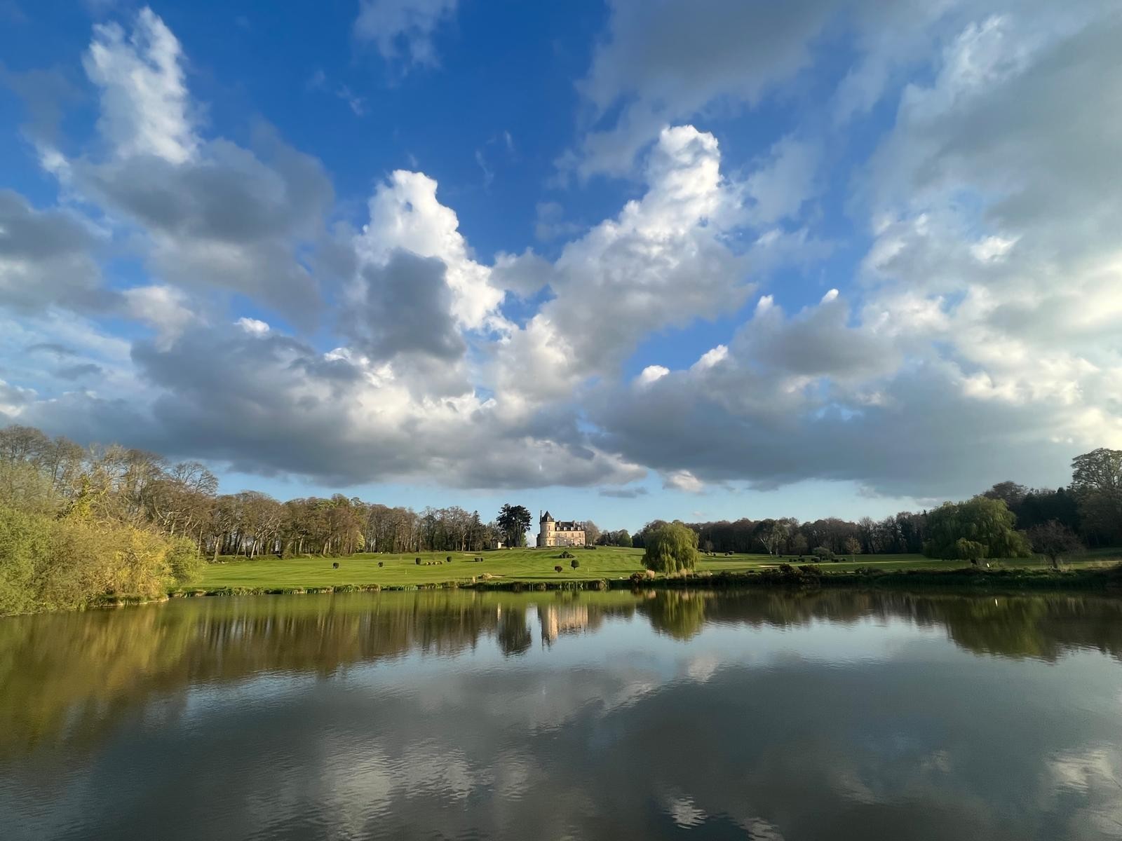 in the grounds of the château