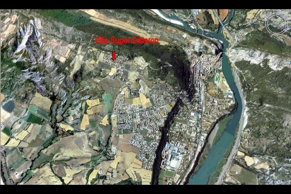 Vue aérienne, sisteron, la durance