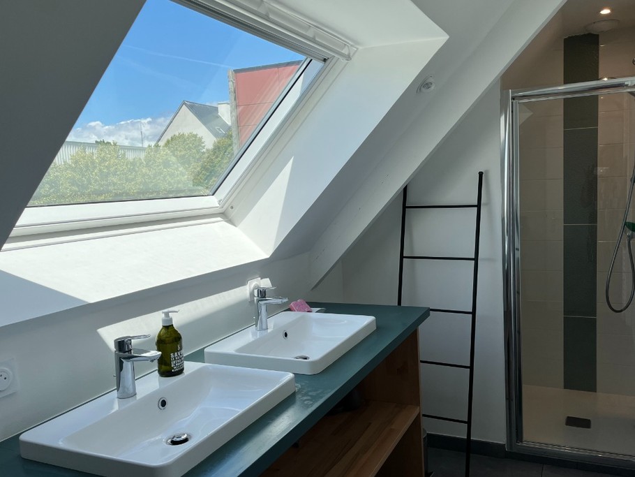 Salle d'eau Douche 2 vasques Vue Mer