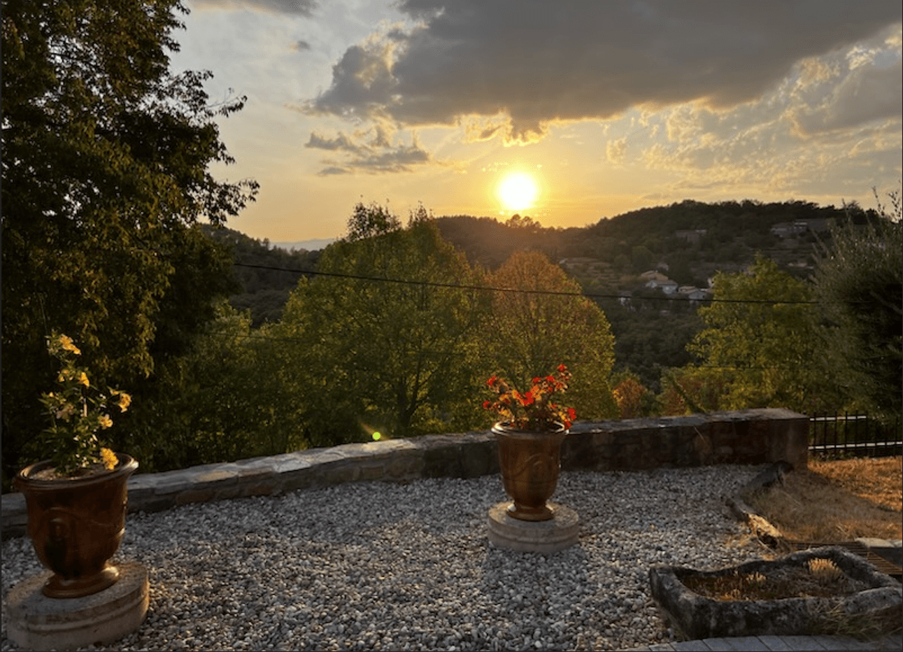 coucher de soleil sur les cévennes