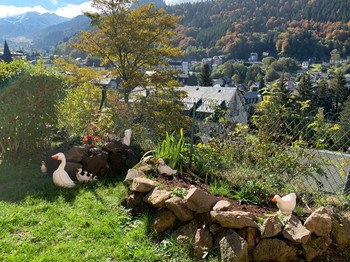 Notre jardin et sa vue panoramique, endroit idéal pour vous photographier en famille