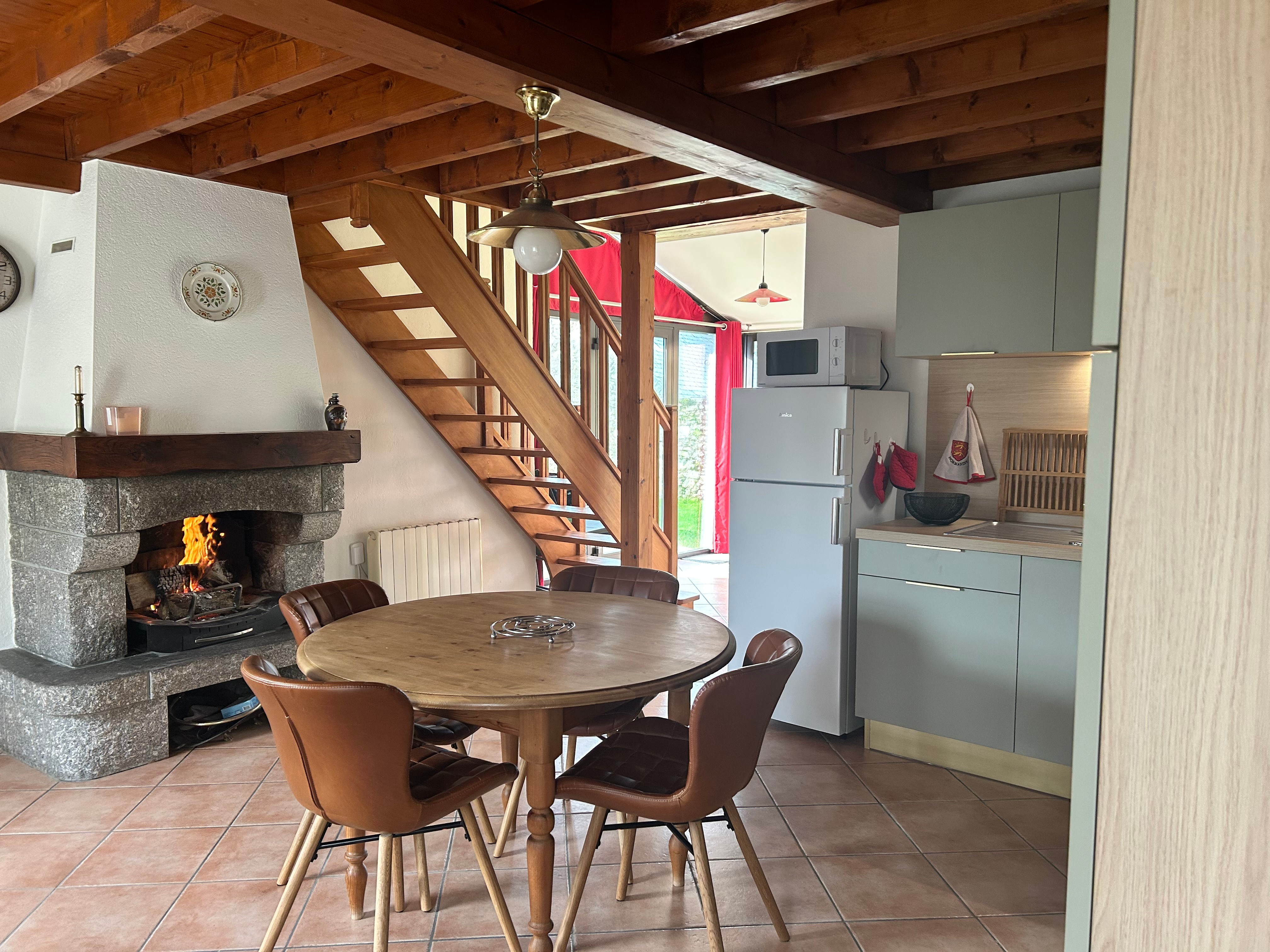 cooking flambéed in the fireplace