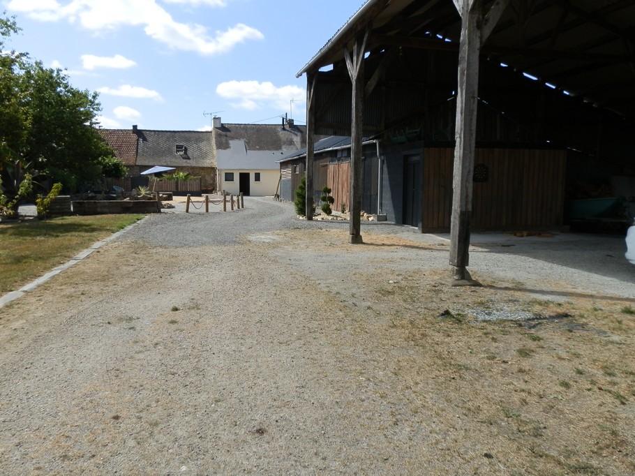 Sur la propriété, allée menant du stationnement à la maison d'hôte.
