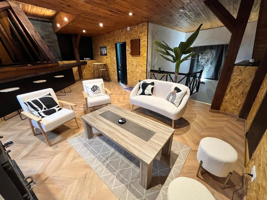 Salon poêle à bois