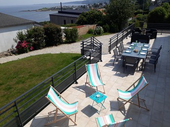 Terrasse avec vue sur mer