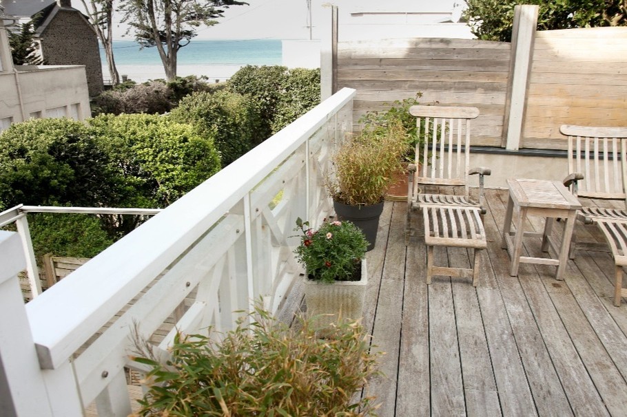 Terrasse des mouettes, location, appartement, Pléneuf Val André, Mme Bidan Claudine, terrasse vue
