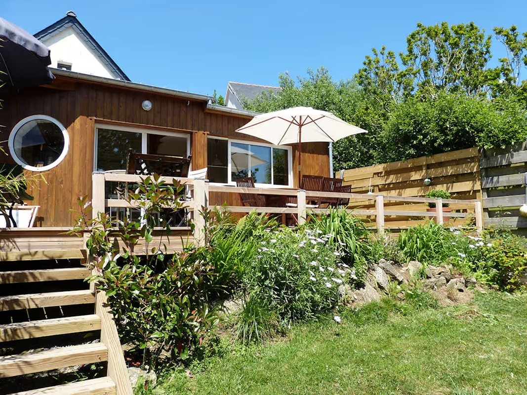 front of the house on the extension side