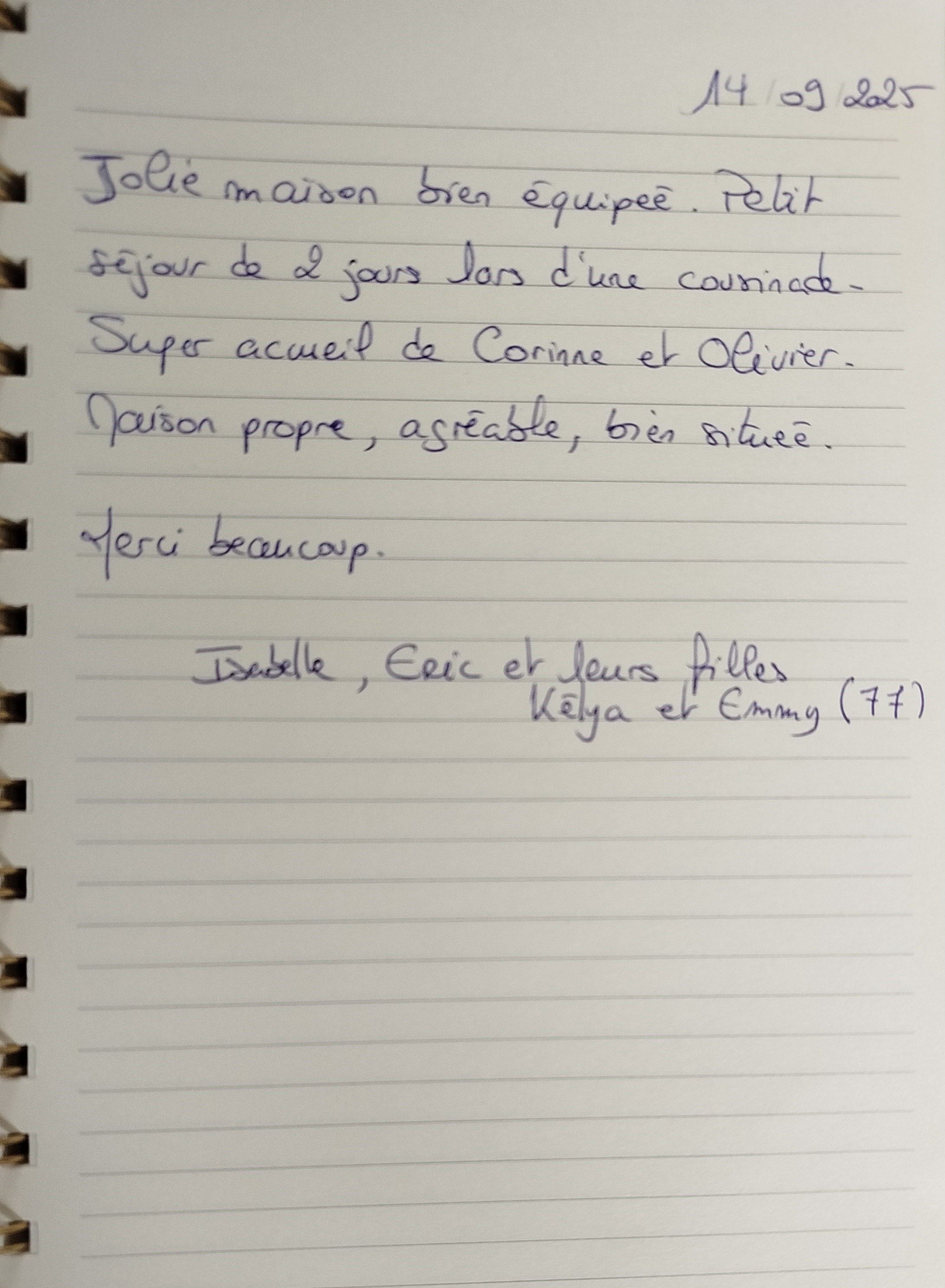 Avis laissés sur le livre d'or