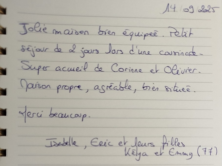 Avis laissés sur le livre d'or